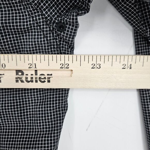 Ariat Pro Series Shirt Mens Large Black White Fitted Button Down Performance - Picture 9 of 11